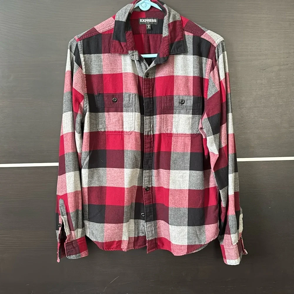 Express Men's Plaid Flannel Shirt